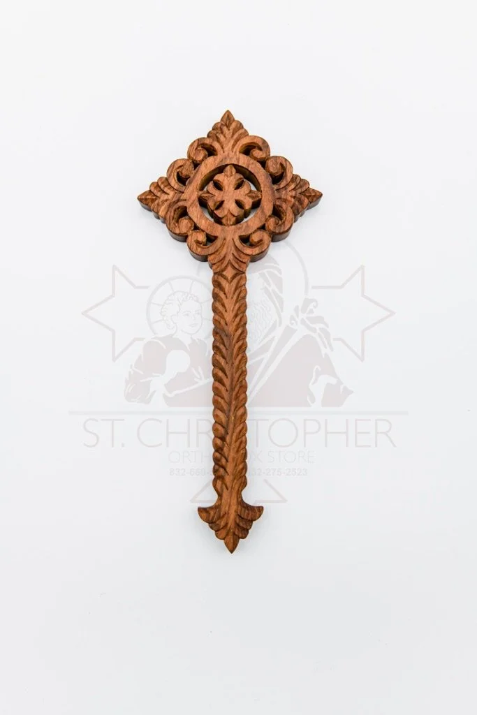 Hand Carved Wooden Cross Set - 025 — St. Christopher Orthodox Store